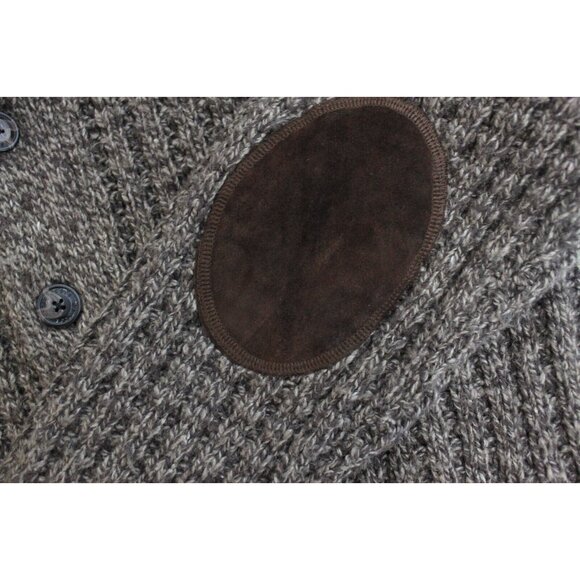 Roots Canada Men Sweater Cabin Elbow Patch Cardigan Jacket Knit Brown Sz M - Picture 8 of 14